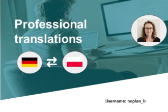 professionally translate your text from german to polish and reverse