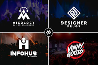 do 2 dj music logo and band musician singer design