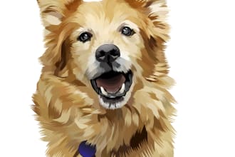 draw your cat, dog, or any pet into cartoon vector portrait
