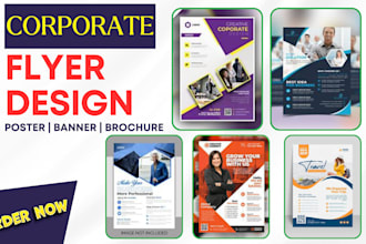 design corporate flyers bi fold, tri fold