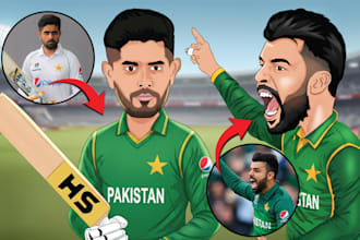 transform your image into a playful detailed caricature