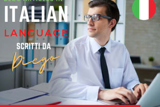 write professional blog posts and articles in italian