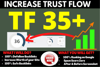 increase your site majestic URL trust flow tf 35 plus