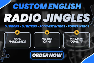 produce professional radio jingles, dj drops, and podcast intros
