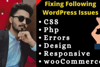 fix wordpress, woocommerce, CSS errors, design, and responsive issues