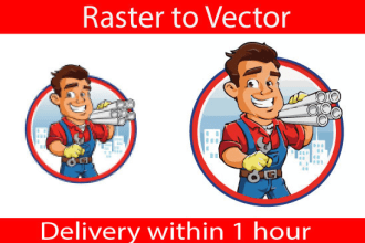 convert raster to vector , vector tracing of image and logo