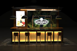 do your 3d exhibition booth, stall, kiosk, stand design