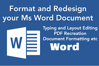 professionally design and format microsoft word document