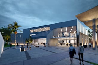 render exterior 3d building project architecture