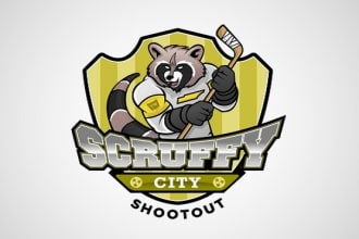 design scruffy city shootout logo in 1 day