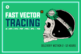 vector trace redraw recolor any logo or image, convert images into vector