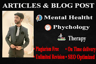 write mental health, therapy and psychology articles or blog