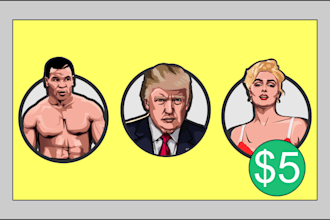 draw cartoons headshot avatar for social media your profile