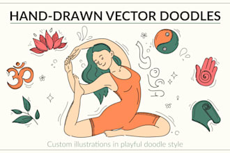create hand drawn doodle illustrations in vector