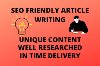 write high quality SEO friendly article