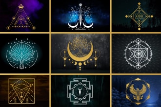 create modern brand identity and sacred geometry logo design