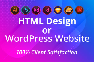 convert psd,xd to html and psd,xd to wordpress website