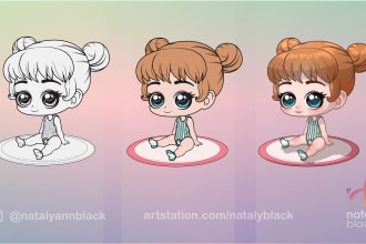 draw chibi characters in line art or with colors