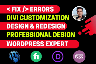 design divi website, fix divi issues or do divi theme customization