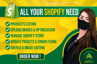 do product listing on shopify and images editing