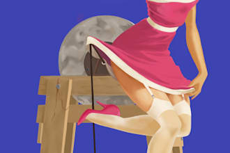 paint pinups with nsfw, sfw, retro, fantasy