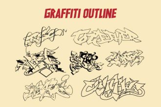 design graffiti lettering and character