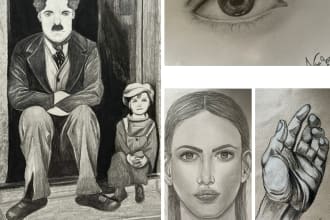 customise artworks within 24 hrs using pencil charcoal graphite