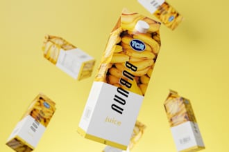 do professional juice and drink bottle label design with bottle mockup