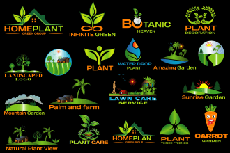 design home garden vegetable and plant nursery related logo