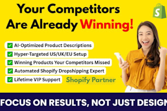 build a branded shopify dropshipping store for US, UK, europe sales