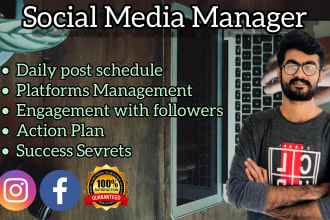 be your social media manager for facebook, instagram or youtube