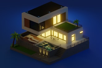 create and render isometric 3d buildings
