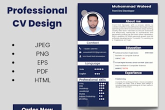 design modern professional resume with cover letter