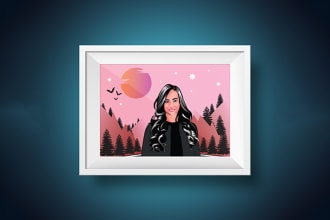 create a cartoon vector art portrait