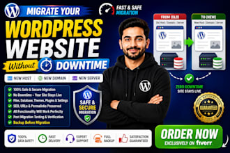 migrate wordpress website to new host, domain or server without downtime