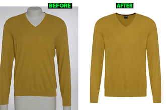 do clothing image editing, flat lay, ghost mannequin, neck joint