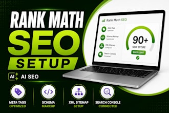 set up rank math SEO with 90 score