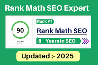 set up rank math SEO with 90 score