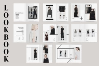 design unique and minimal fashion lookbook, product catalog, catalogue