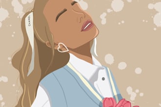 draw a flat color drawing of your picture