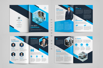 do company profile, business proposal, bifold and trifold, brochure design