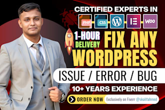 fix wordpress issues, fix wordpress error, wordpress bug fix, woocommerce fix