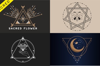 design unique sacred geometry or spiritual or mystical logo
