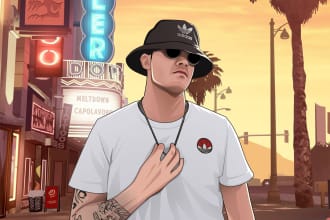 draw gta v style  cartoon portrait from your photo