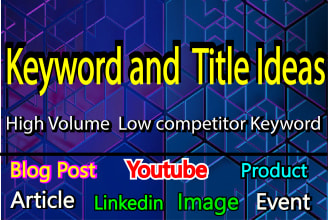 research SEO keyword and blog post or topic title ideas