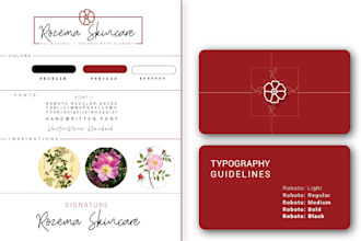 do luxury minimalist and feminine logo design, style guide,  brand guidelines