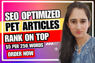 write SEO pet articles and blog