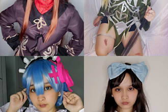 give cosplay photo and write your name or request