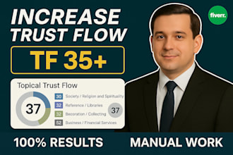 increase url majestic trust flow rate tf 35 plus fast