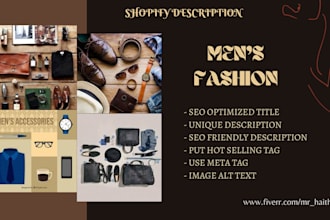 write shopify product description for a men fashion item